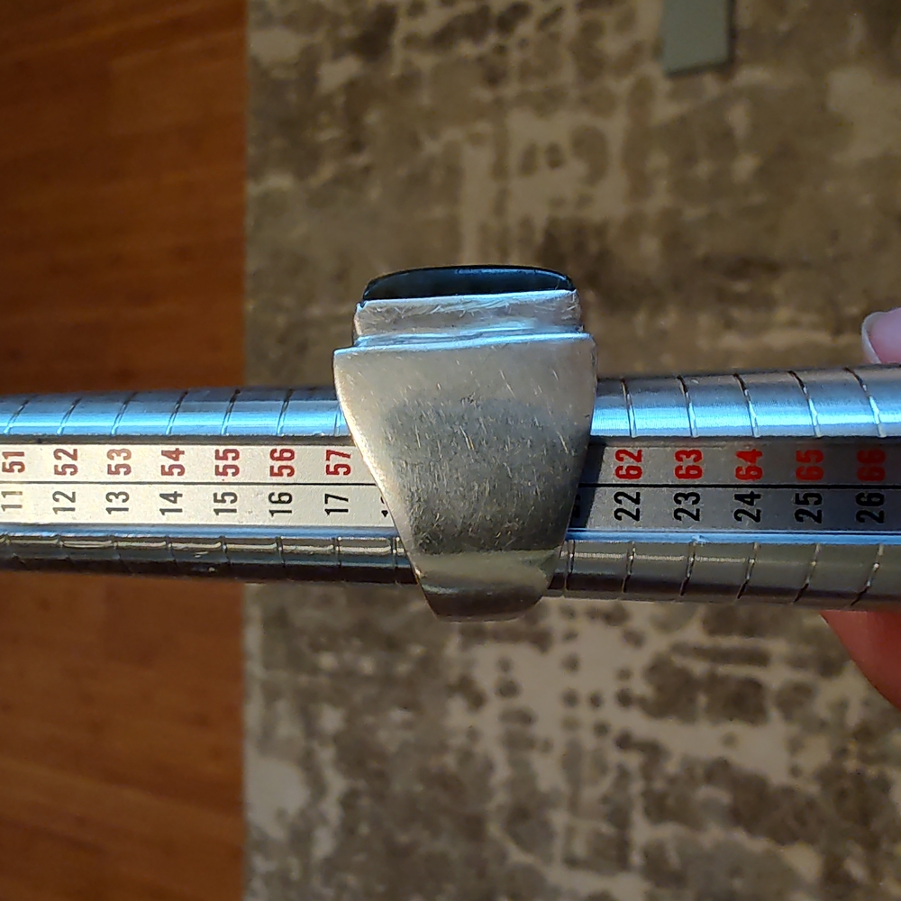 Square Silver Ring With Labradorite Stone - image 2